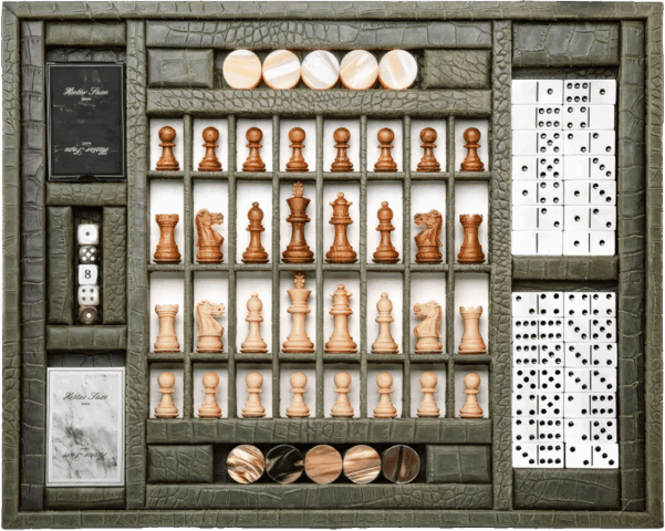 Hector&Saxe Набор игр Multi-game box khaki croco